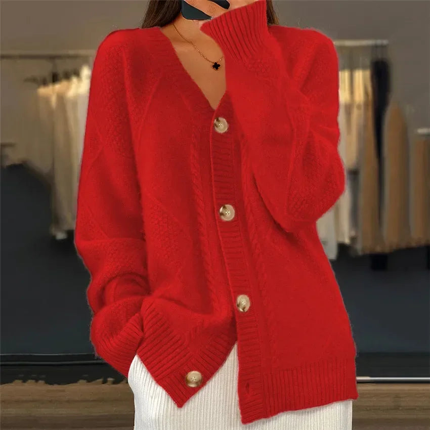 Nils Women's Cardigan – Gentle Cashmere Button-Front Sweater with Sophisticated Full-Length Sleeves