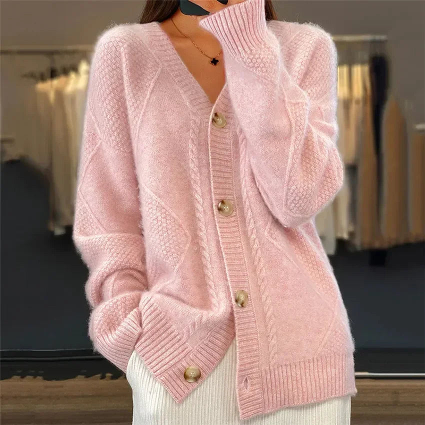 Nils Women's Cardigan – Gentle Cashmere Button-Front Sweater with Sophisticated Full-Length Sleeves