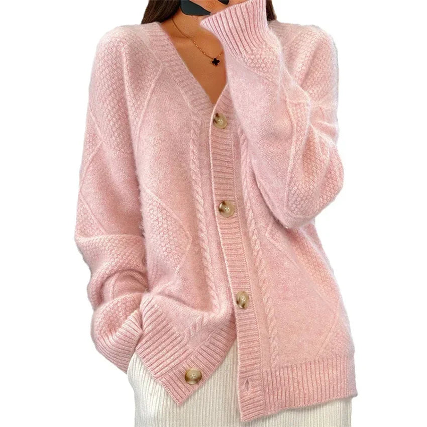 Nils Women's Cardigan – Gentle Cashmere Button-Front Sweater with Sophisticated Full-Length Sleeves