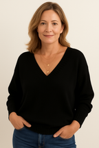 Grishilde Women's V-Neckline Cashmere Sweater – 100% Premium Cashmere in a Gentle, Insulating, Timeless Fit