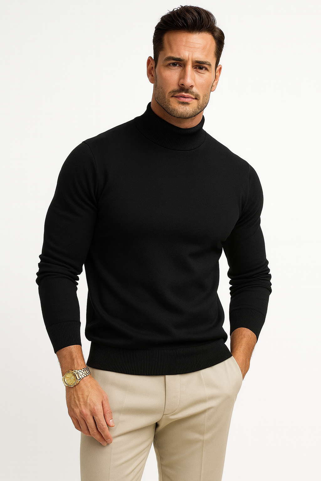 Hemlock Men's Turtleneck Sweater – Premium Soft-Knit Fabric in a Sleek, Contemporary Style