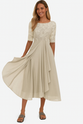 Nikita Sophisticated Women's Dress – Lace & Chiffon Dress, A-Line Cut, Midi Length & Short-Sleeve Design