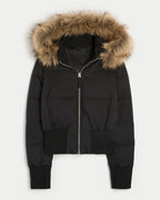 Ilaria Women's Winter Coat – Cozy Jacket with Removable Hood and Chic Fur-Trimmed Collar