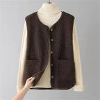 Oleander Women's Sleeveless Vest – Insulating Sherpa Shearling-Style Fabric, Lightweight & Casual