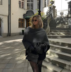 Perpetua Women's Poncho – Asymmetric Wool Design, Chic and Perfect for Winter Warmth