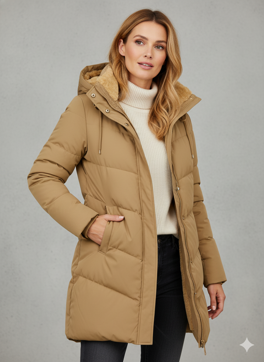Sabelle Long With Hood Coat for Women – Sophisticated Winter Jacket with a Cozy Fit