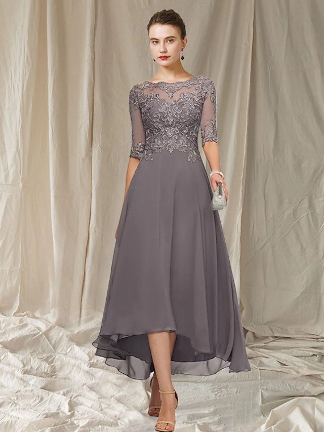 Hesper Women's Evening Gown – Refined Long Lace Dress with Flattering Fit for Festive Occasions