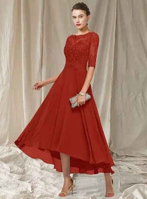 Hesper Women's Evening Gown – Refined Long Lace Dress with Flattering Fit for Festive Occasions