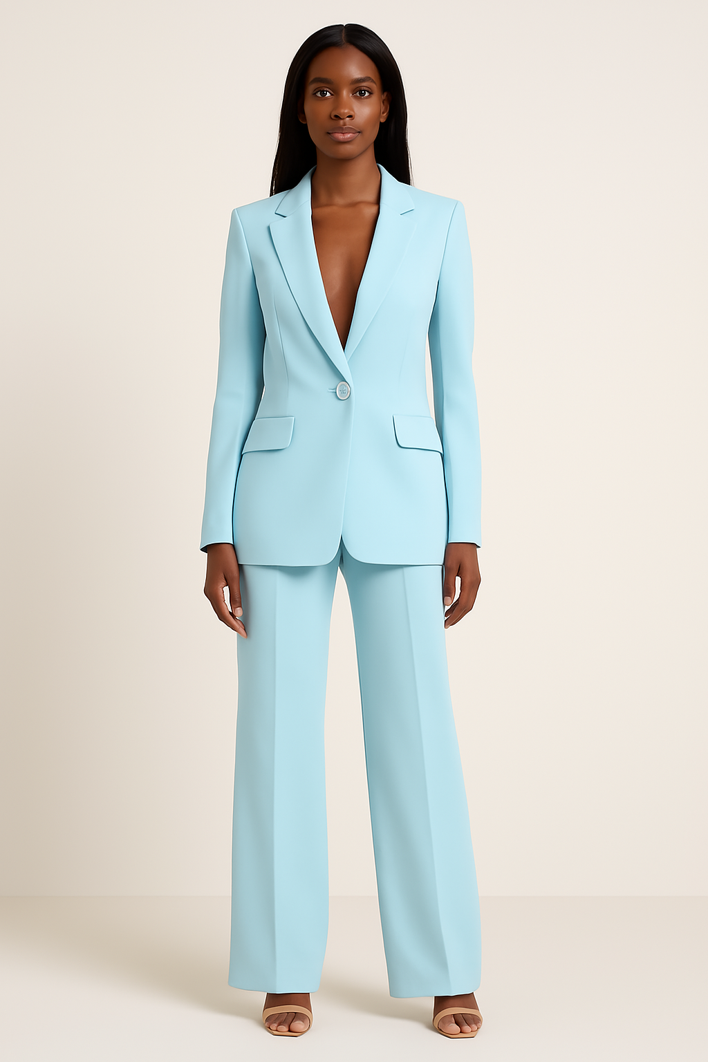 Siofra Women's Ensemble – Sophisticated Satin Pantsuit with a Comfortable Fit & Modern Style
