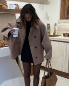 Freyja Women's Coat – Refined, Cozy Oversized Wool Coat for Winter