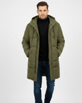 Ingrida Men's Long Waterproof Trench Coat – Quilted Lining, Hood & Winter Warmth