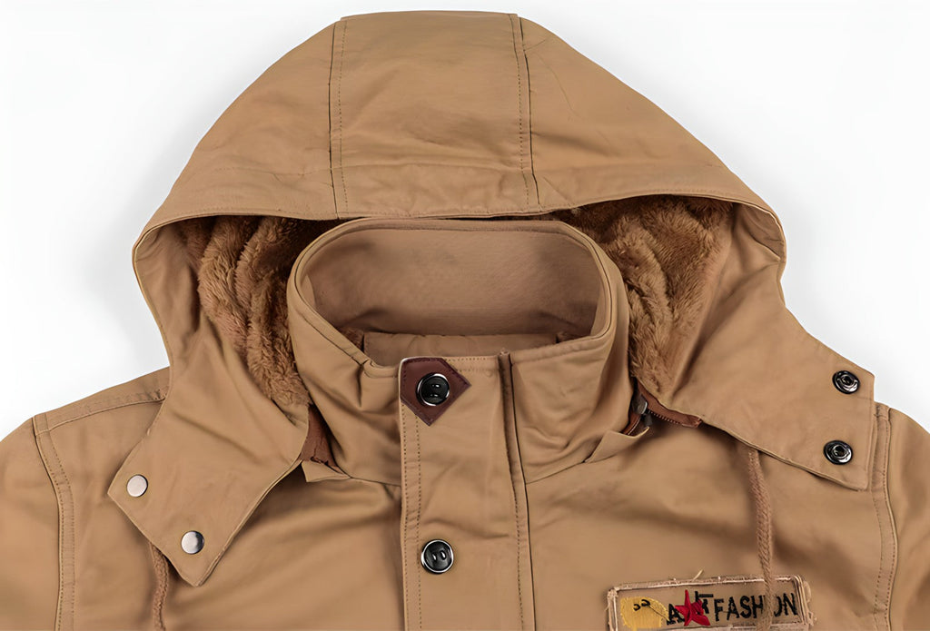 Theodric Men's Military Jacket – Waterproof Coat with Fleece Lining & Adjustable Waist