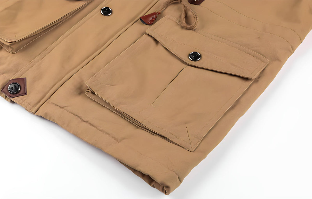 Theodric Men's Military Jacket – Waterproof Coat with Fleece Lining & Adjustable Waist
