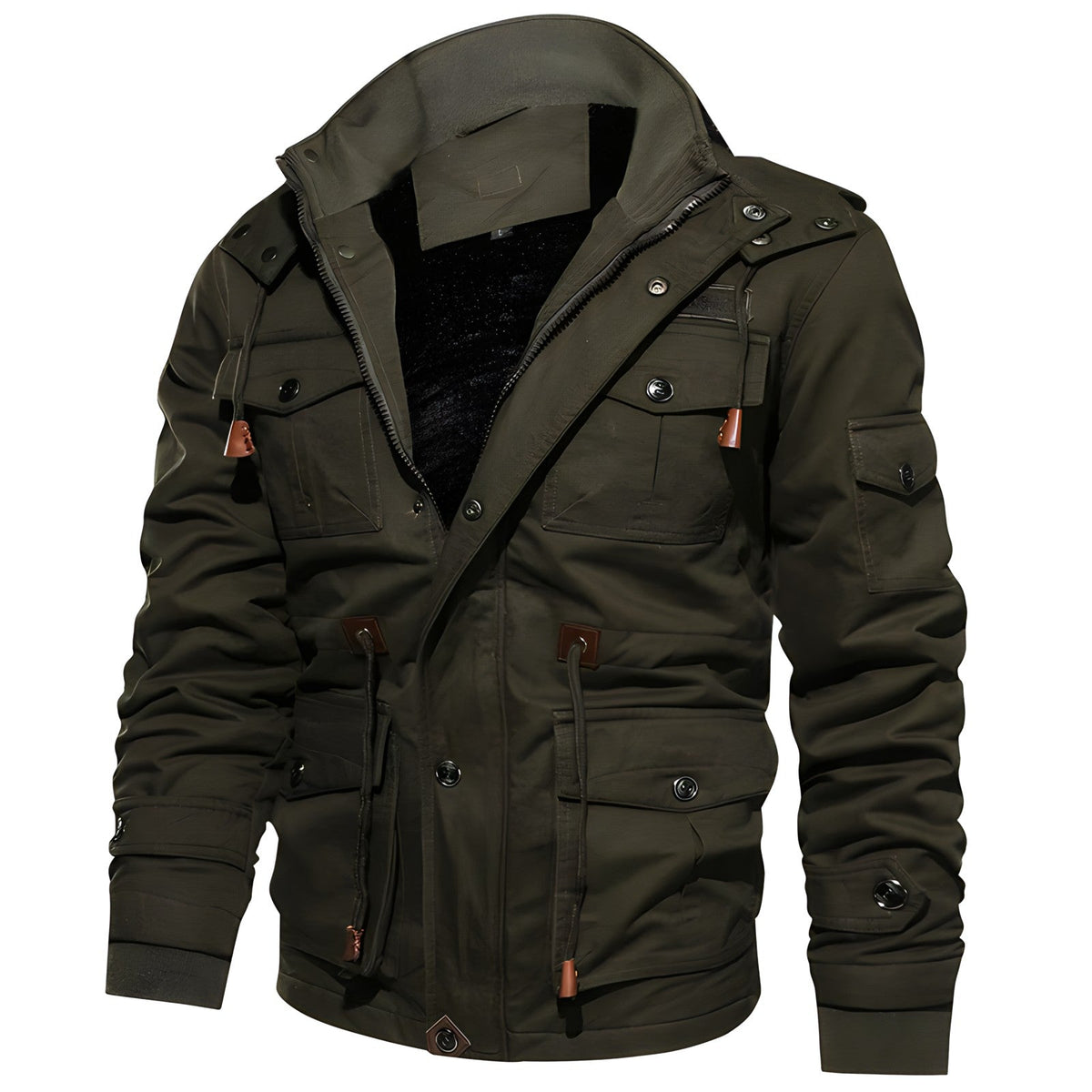 Theodric Men's Military Jacket – Waterproof Coat with Fleece Lining & Adjustable Waist