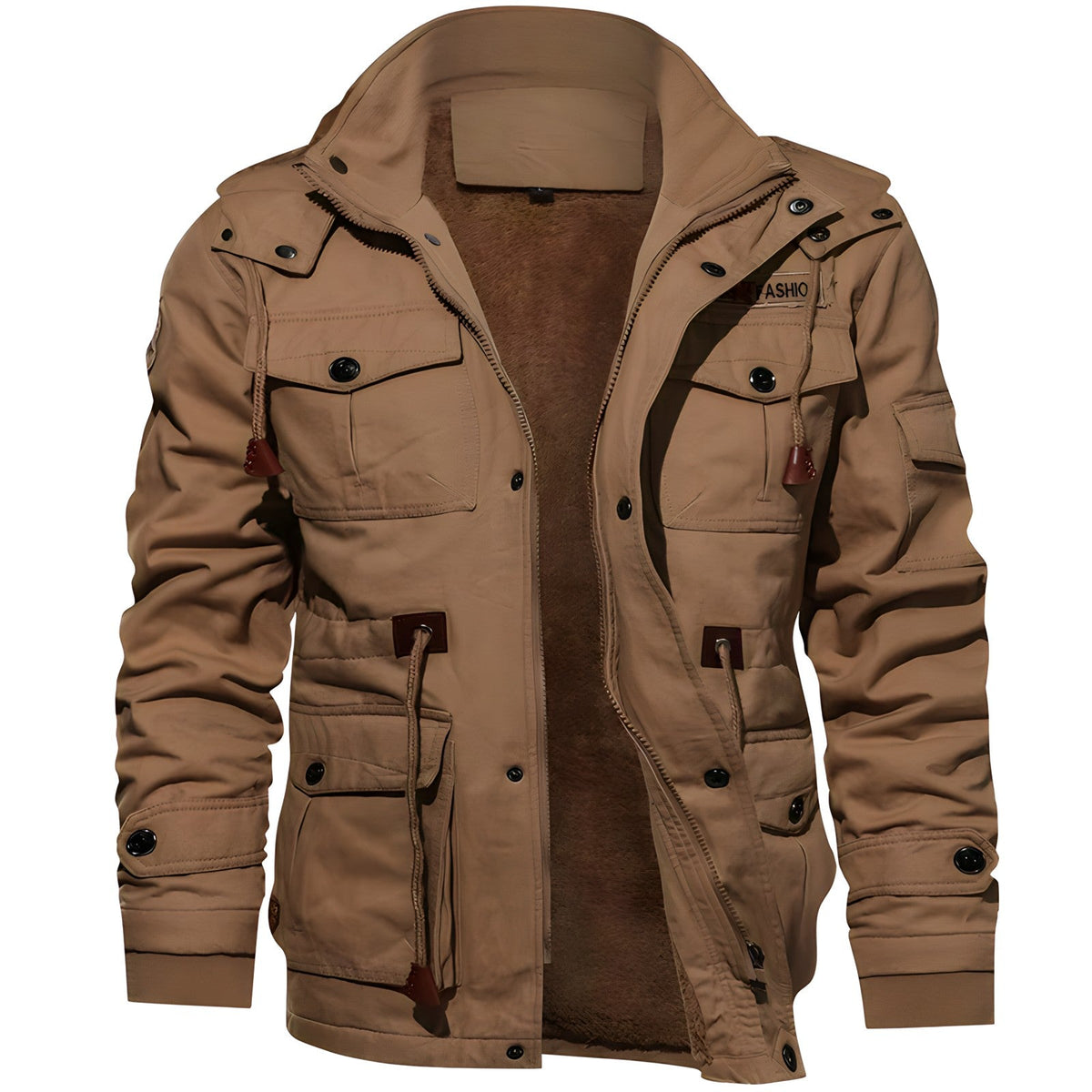 Theodric Men's Military Jacket – Waterproof Coat with Fleece Lining & Adjustable Waist