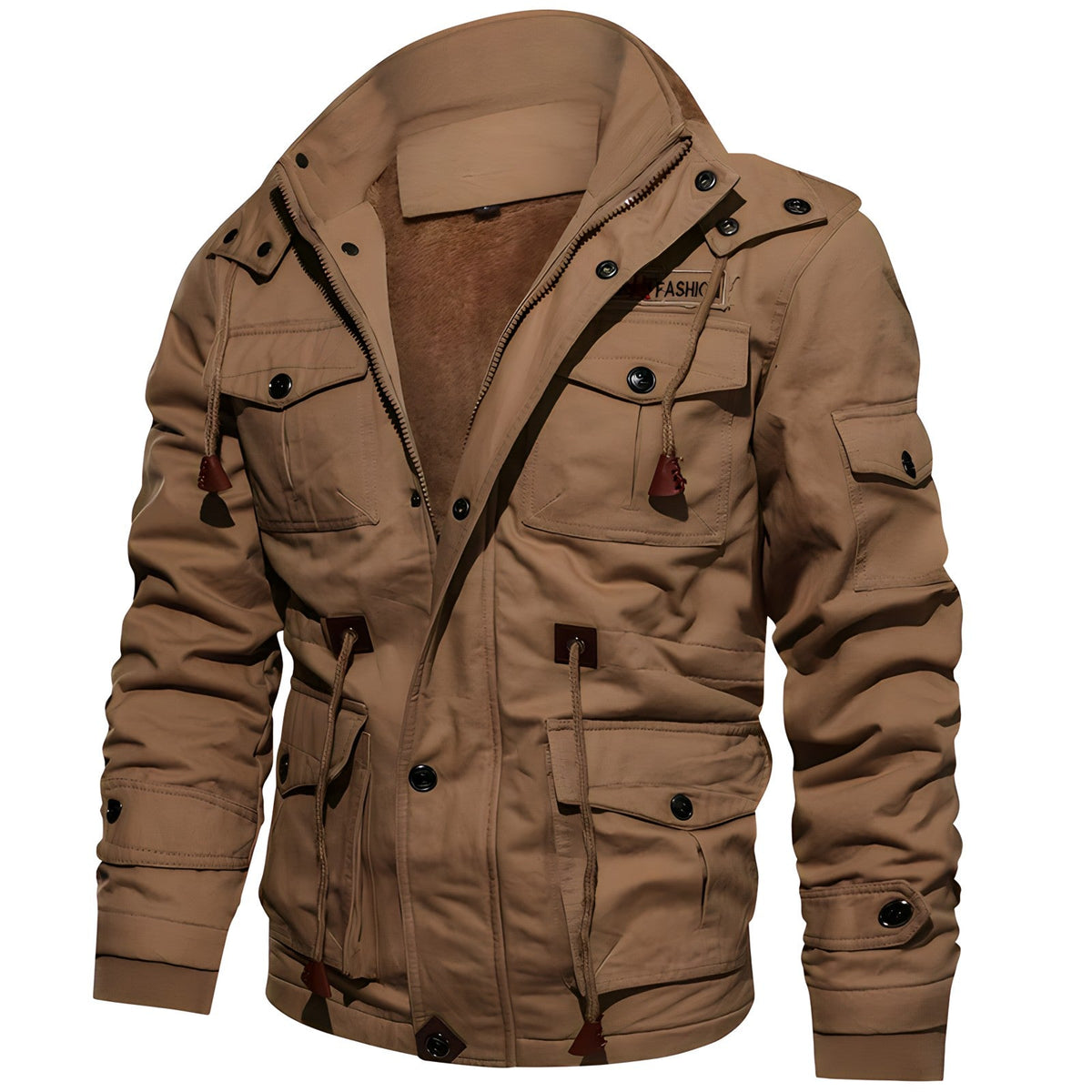Theodric Men's Military Jacket – Waterproof Coat with Fleece Lining & Adjustable Waist