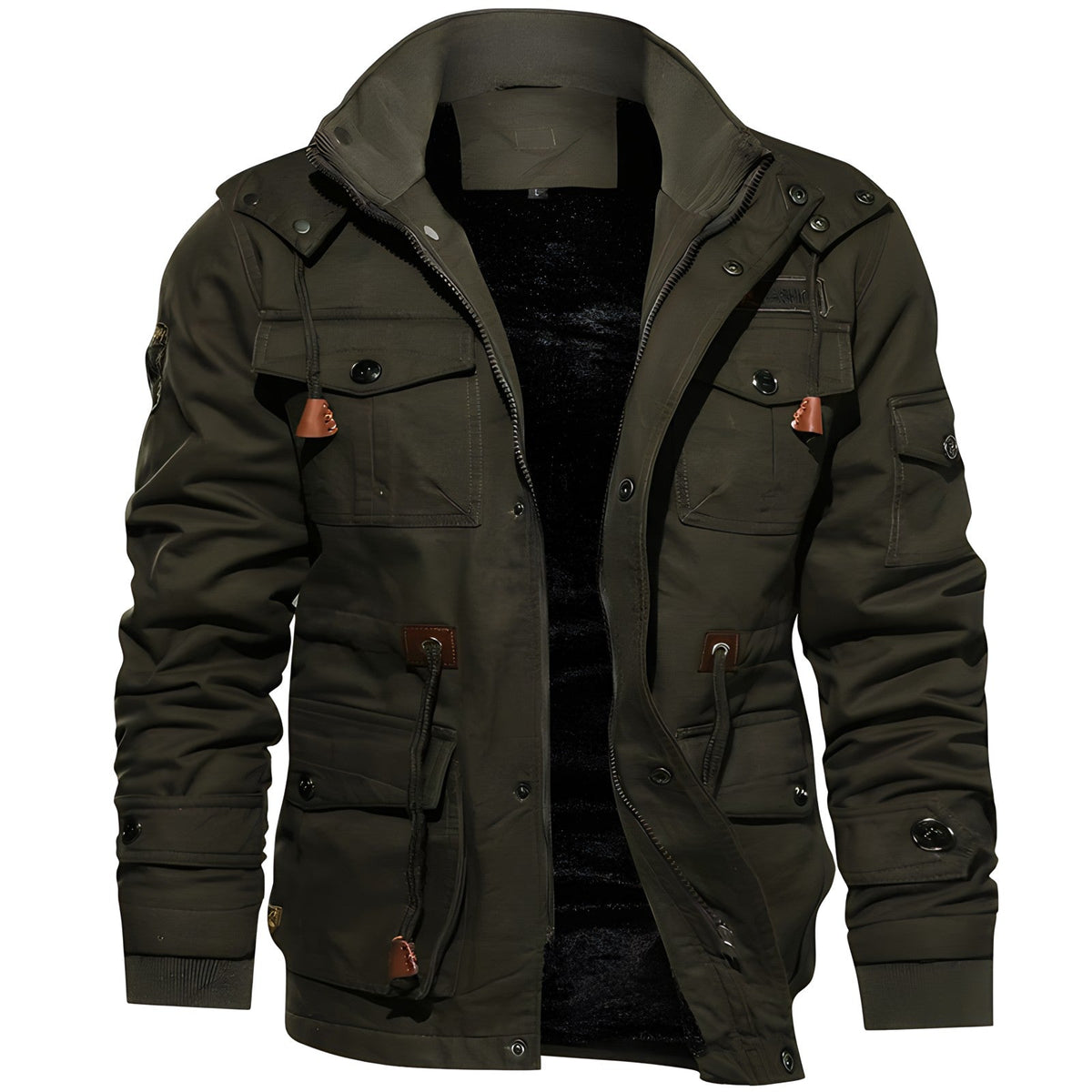 Theodric Men's Military Jacket – Waterproof Coat with Fleece Lining & Adjustable Waist