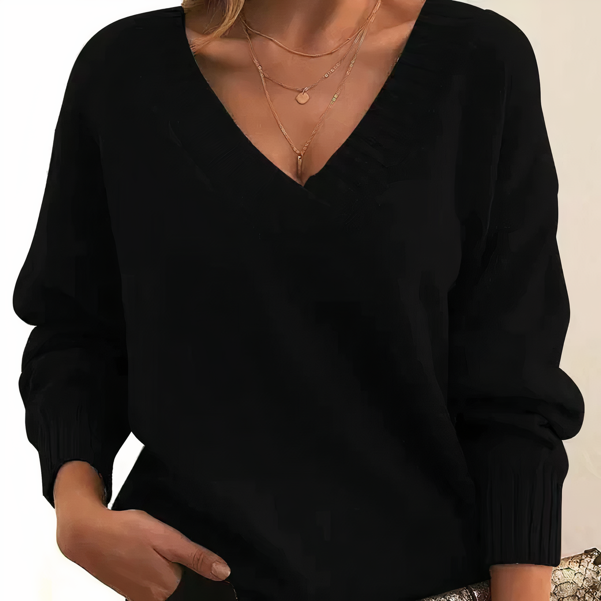 Grishilde Women's V-Neckline Cashmere Sweater – 100% Premium Cashmere in a Gentle, Insulating, Timeless Fit