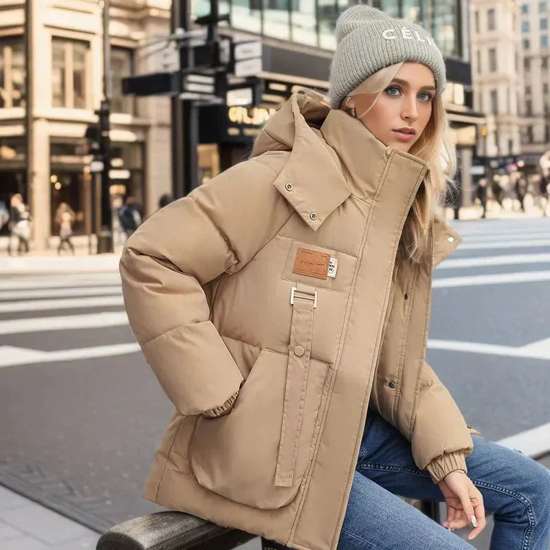 Endymion Women's Waterproof Puffer Coat – Cozy Winter Jacket with Hood and Relaxed Loose Silhouette