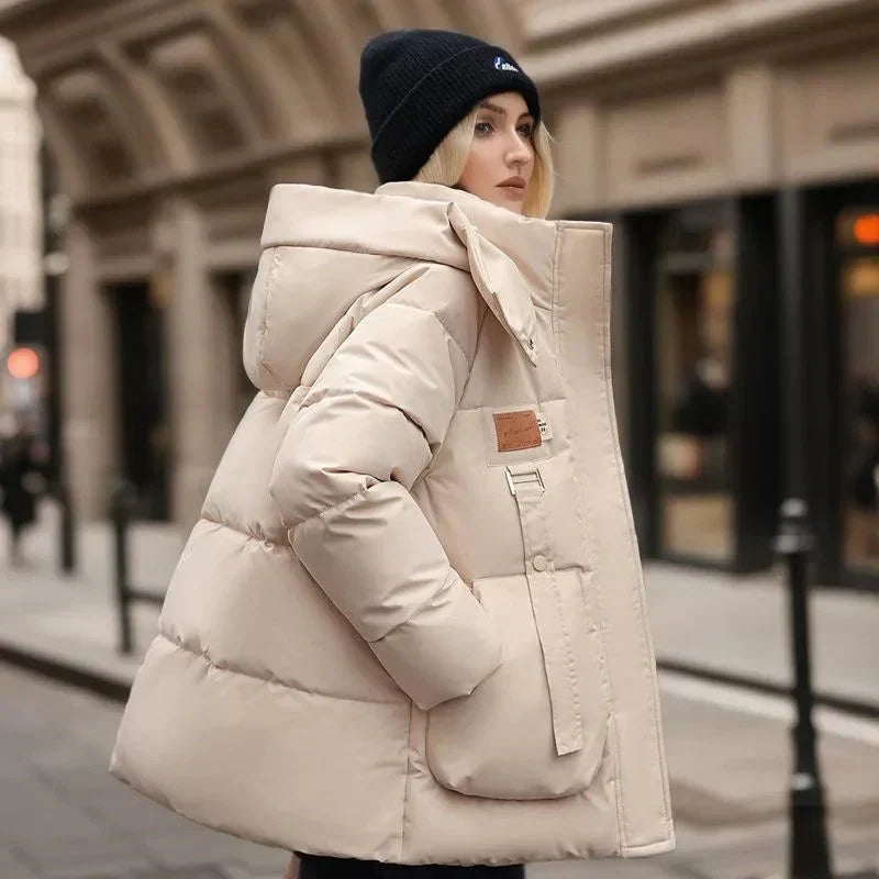 Endymion Women's Waterproof Puffer Coat – Cozy Winter Jacket with Hood and Relaxed Loose Silhouette
