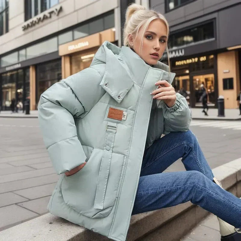 Endymion Women's Waterproof Puffer Coat – Cozy Winter Jacket with Hood and Relaxed Loose Silhouette