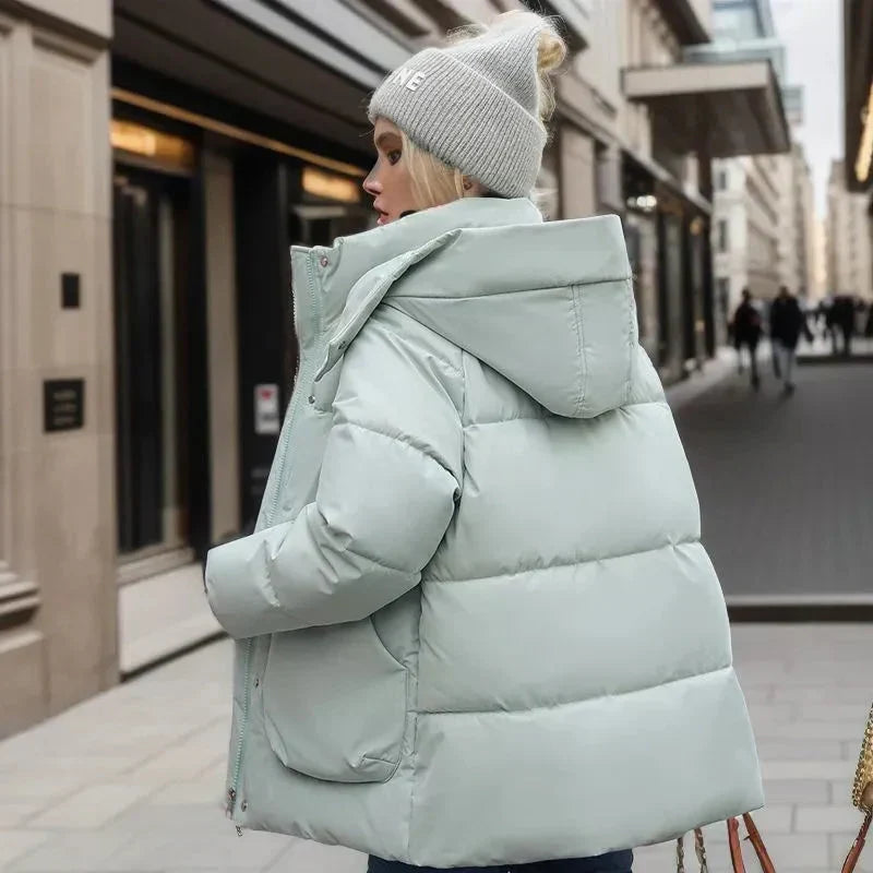Endymion Women's Waterproof Puffer Coat – Cozy Winter Jacket with Hood and Relaxed Loose Silhouette