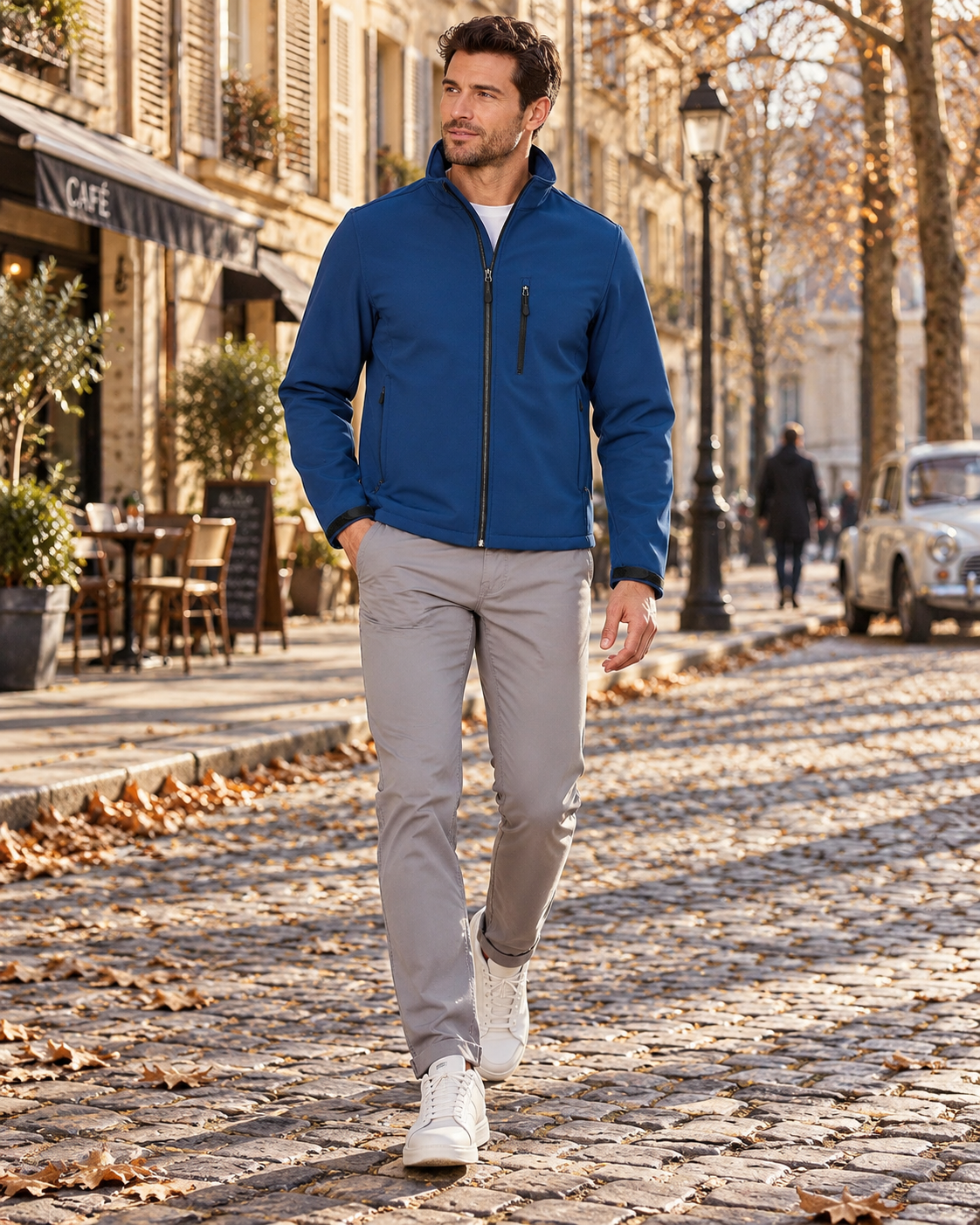 Charles Men's Softshell Jacket – Fleece Backed, Stand Collar & 3 Zipped Pockets