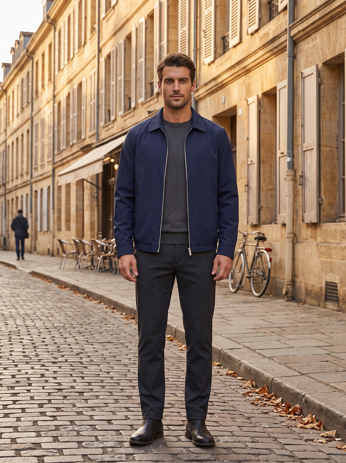 Damaris Men's Lightweight Zip Jacket – Laydown Collar, 3 Handy Pockets & Elastic Hem