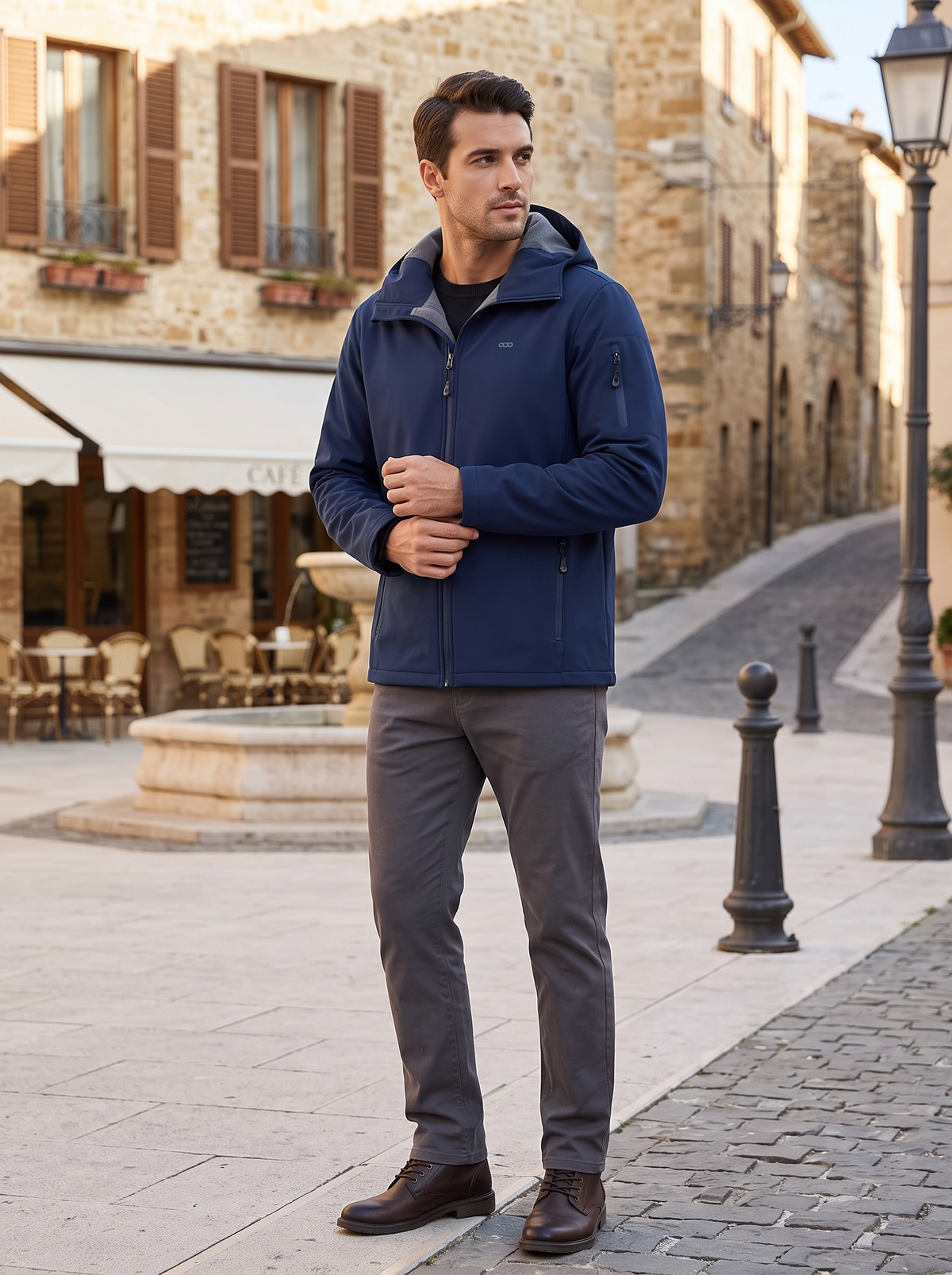 Michael Men's Waterproof Softshell Jacket – Fleece Lined, Hooded & 5 Pockets