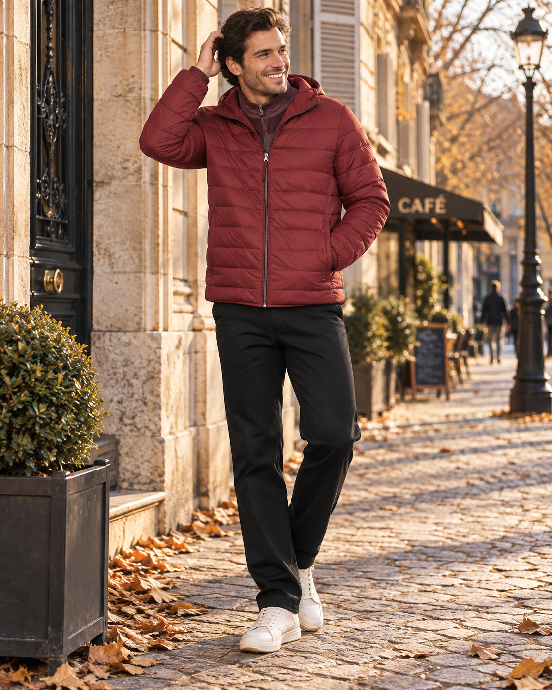 Robert Men's Packable Puffer Jacket – Hooded, Full Zip & Zipped Pockets