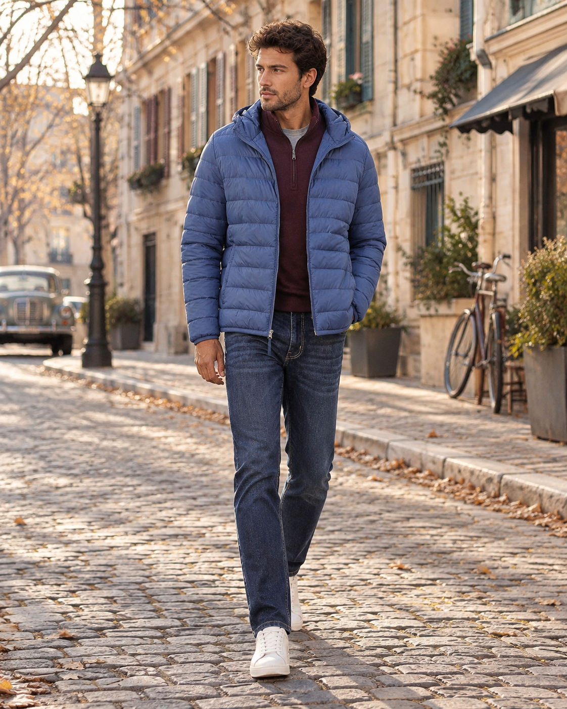 Edward Men's Packable Puffer Jacket – Hooded, Full Zip & Zipped Pockets