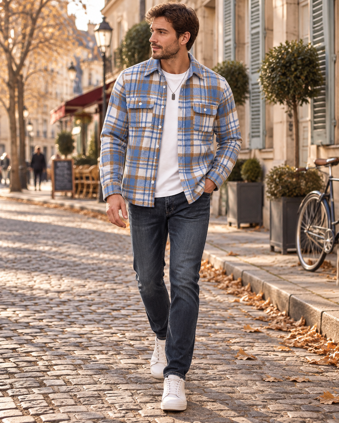 Nathaniel Men's Flannel Shirt – Plaid Button-Down Long Sleeve Brushed Cotton Overshirt