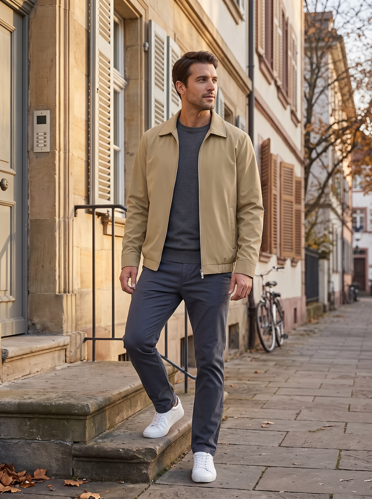 Damaris Men's Lightweight Zip Jacket – Laydown Collar, 3 Handy Pockets & Elastic Hem
