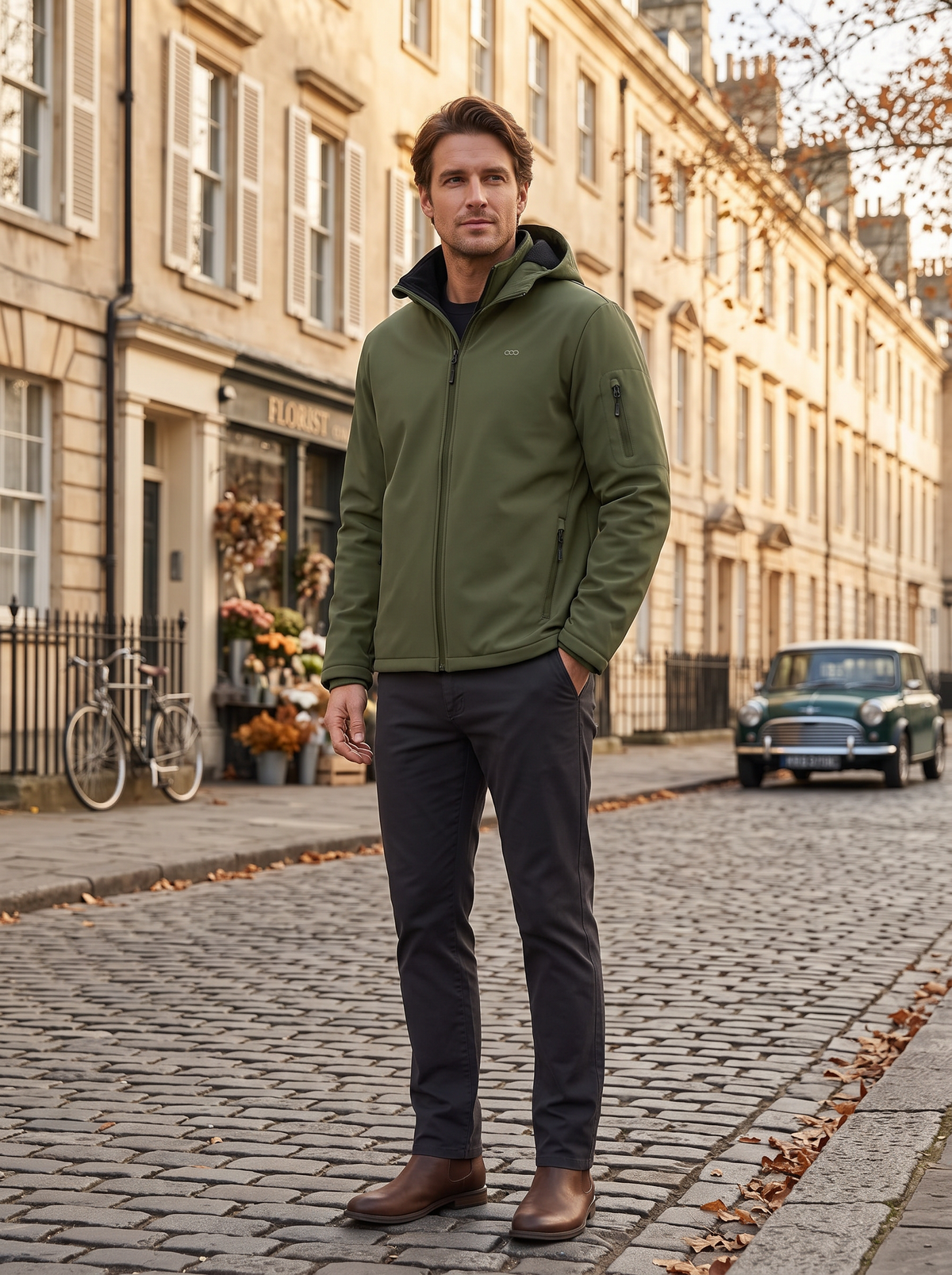 Michael Men's Waterproof Softshell Jacket – Fleece Lined, Hooded & 5 Pockets
