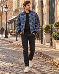 Christopher Men's Lightweight Bomber Jacket – Full Zip, Ribbed Trims & 4 Pockets
