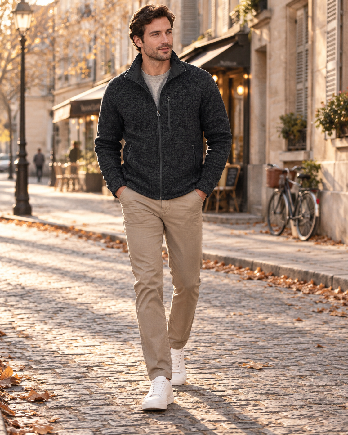 Nicholas Men's Fleece Jacket – Full Zip, Stand Collar & Zipped Pockets
