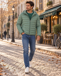 Edward Men's Packable Puffer Jacket – Hooded, Full Zip & Zipped Pockets