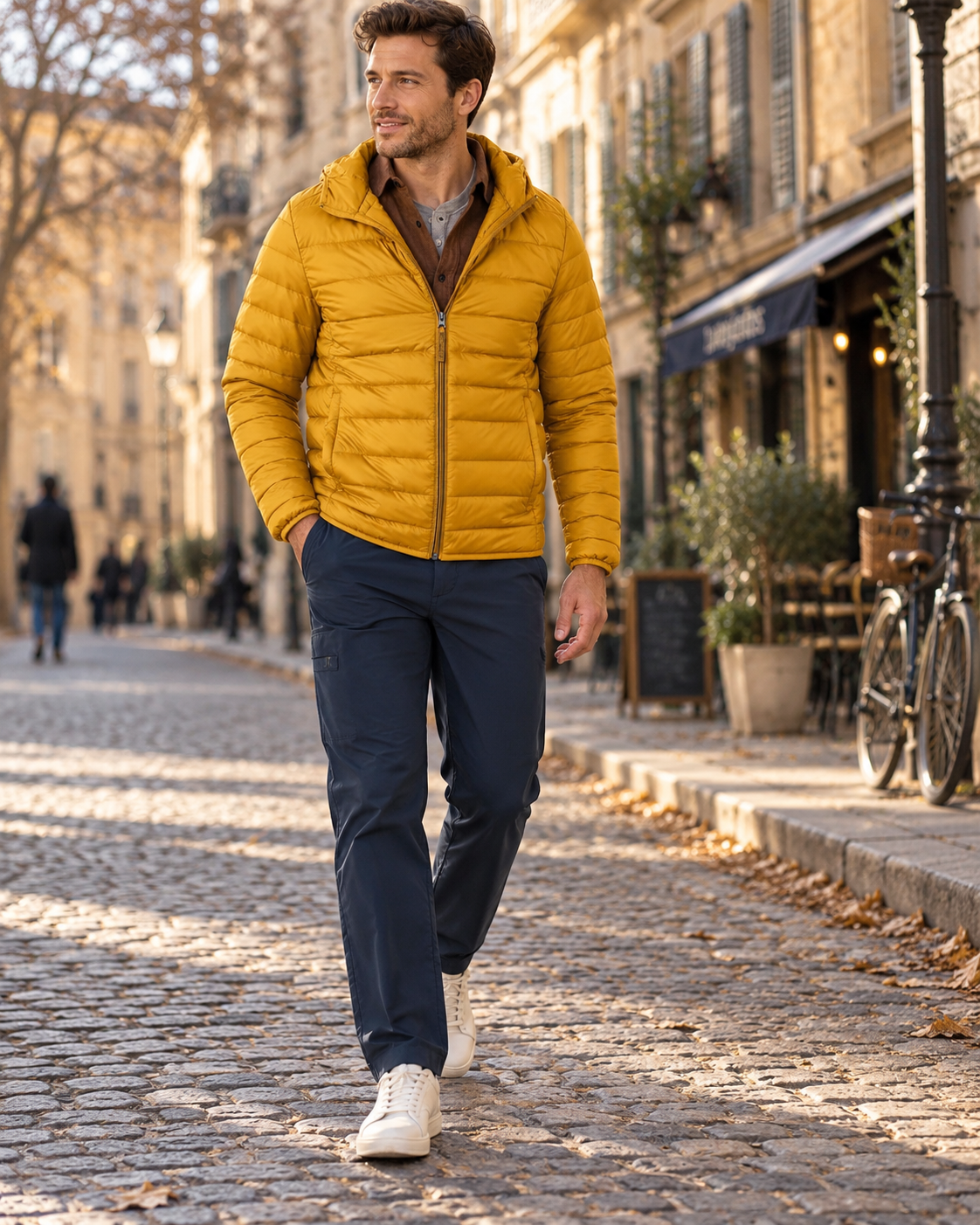 Robert Men's Packable Puffer Jacket – Hooded, Full Zip & Zipped Pockets