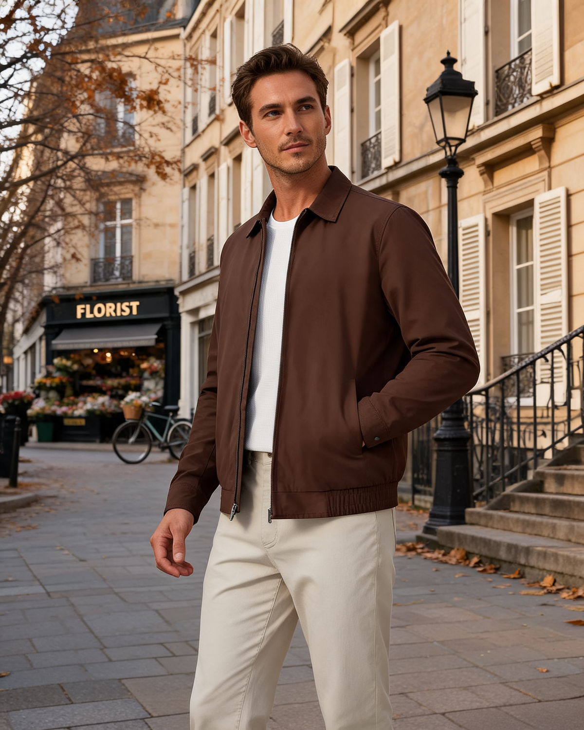Alfred Men's Cotton Harrington Jacket – Full Zip, Plaid Lining & 3 Pockets