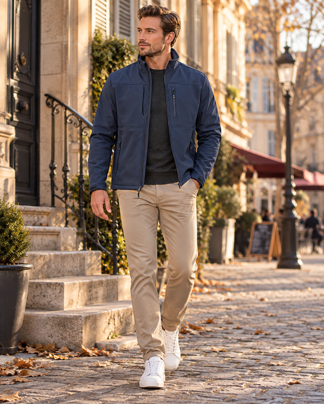 Alessio Men's Waterproof Softshell Jacket – Fleece-Lined Interior, 7 Handy Pockets & Drawcord Hem
