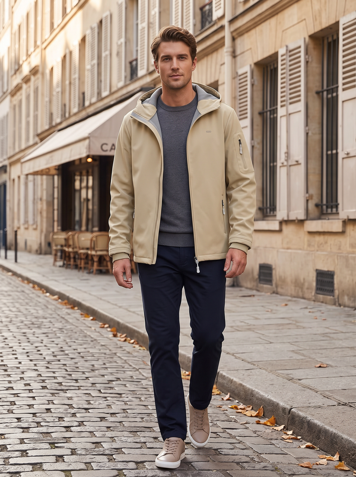 Michael Men's Waterproof Softshell Jacket – Fleece Lined, Hooded & 5 Pockets