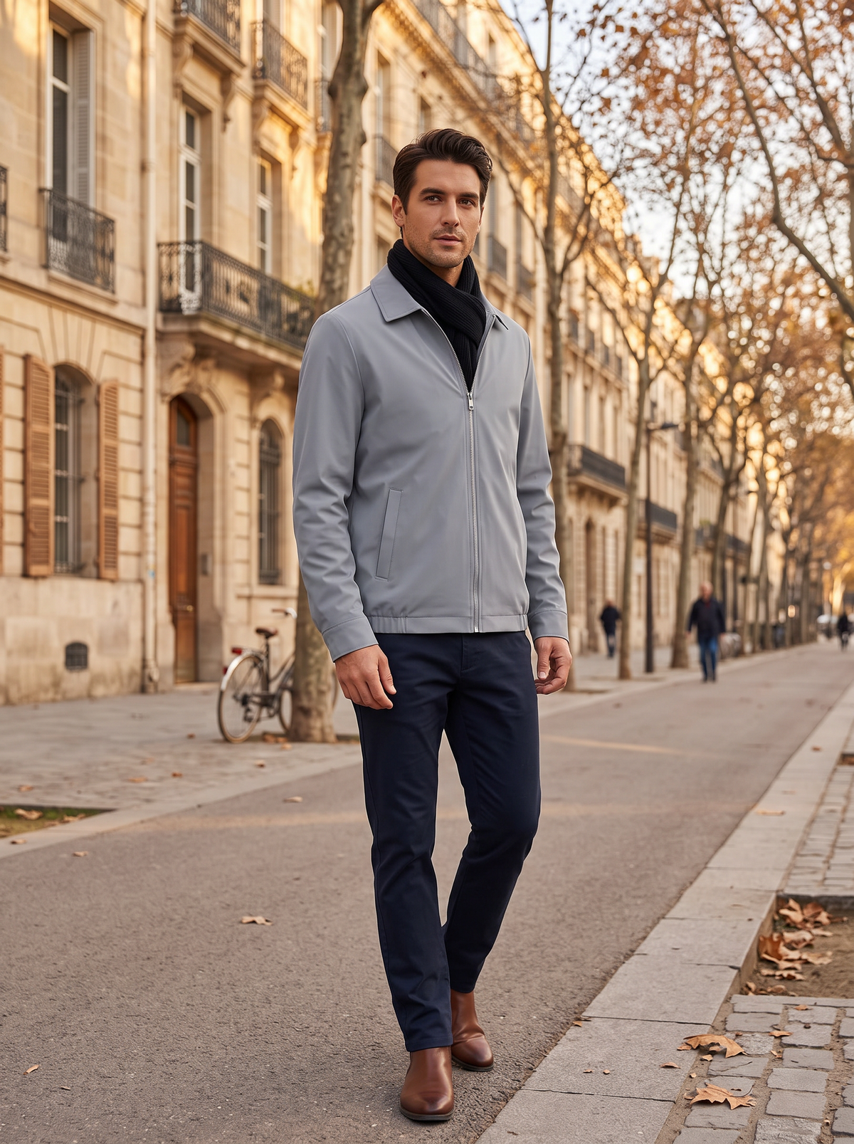 Damaris Men's Lightweight Zip Jacket – Laydown Collar, 3 Handy Pockets & Elastic Hem
