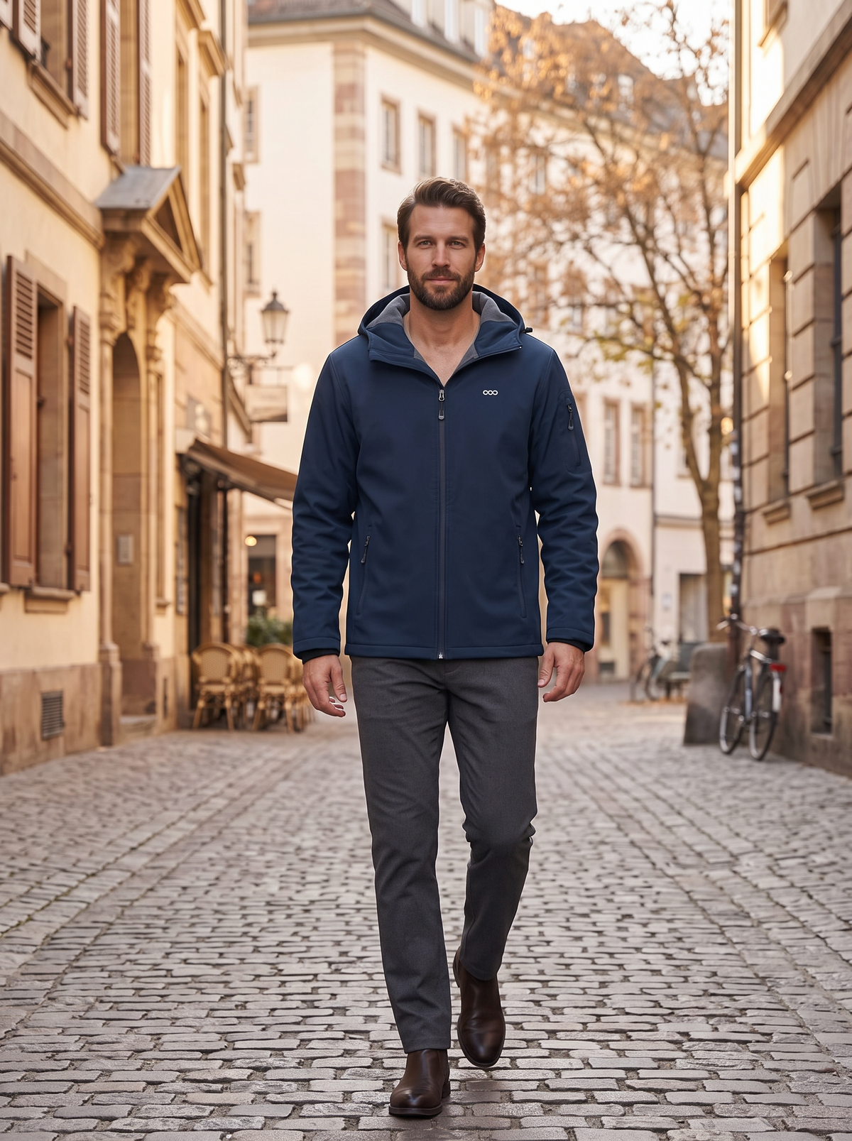 Vireo Men's Waterproof Softshell Jacket – Fleece-Lined Interior, With Hood & 5 Handy Pockets