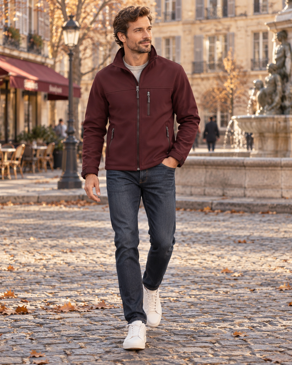 Corvin Men's Waterproof Softshell Jacket – Fleece-Lined Interior, 4-Way Stretch & 4 Handy Pockets