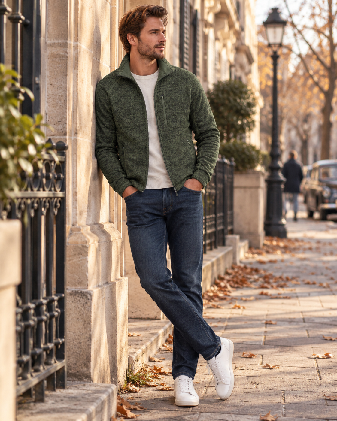Nicholas Men's Fleece Jacket – Full Zip, Stand Collar & Zipped Pockets