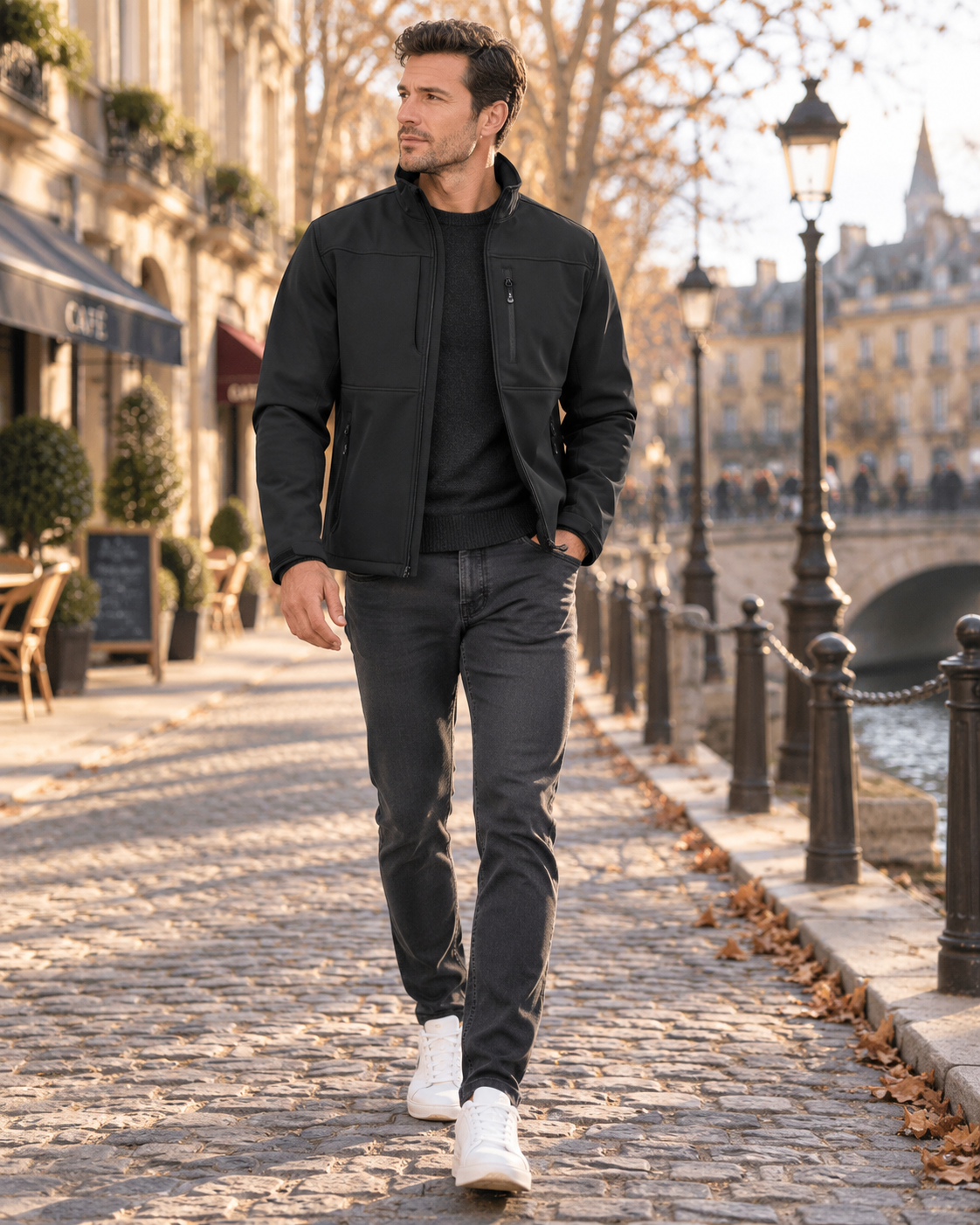 Alessio Men's Waterproof Softshell Jacket – Fleece-Lined Interior, 7 Handy Pockets & Drawcord Hem