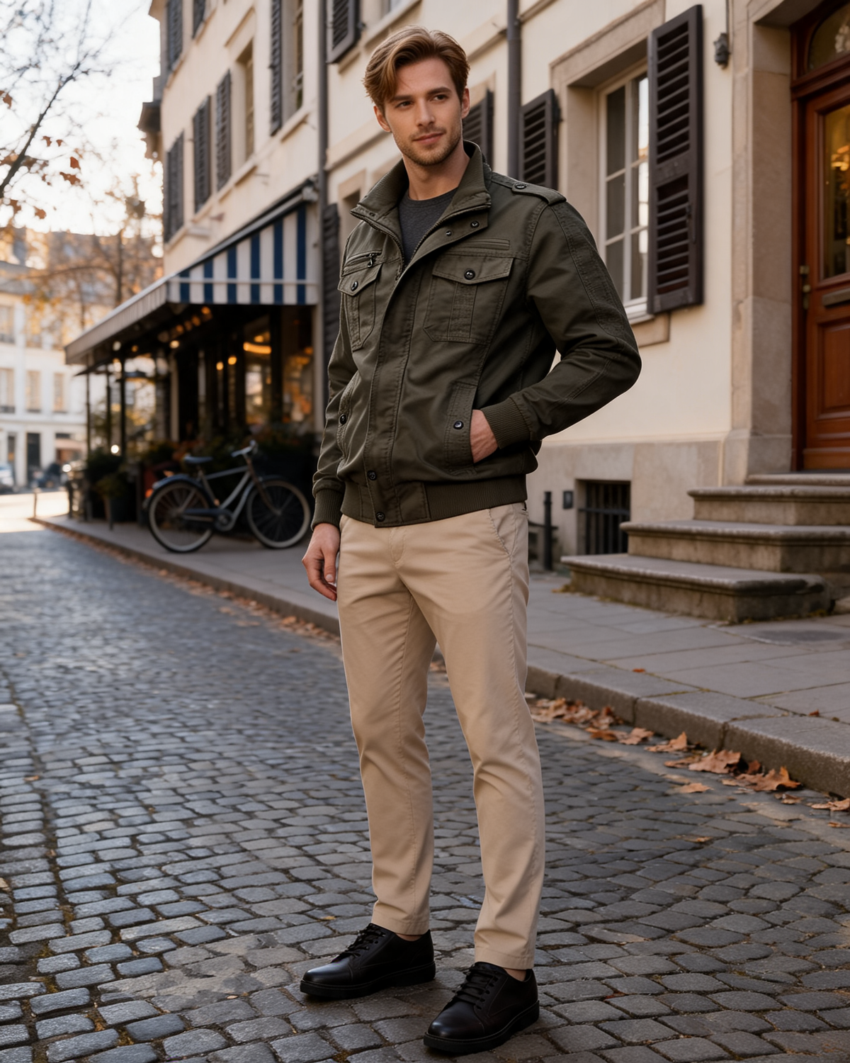 Wesley Men's Military Jacket – Cotton Cargo Utility Jacket with 7 Pockets
