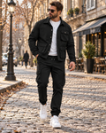Noah Men's Cargo Two-Piece Set – Long-Sleeve Jacket, Relaxed Trousers & 6 Pockets