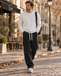 Nathan Men's Corduroy Trousers – Baggy Wide Leg with Elastic Drawstring Waist