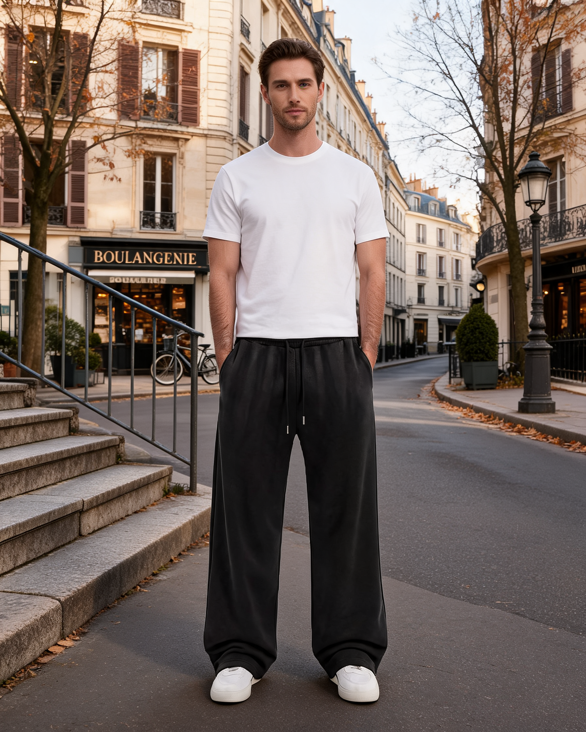 Christopher Men's Baggy Sweatpants – Wide Leg, Drawstring Waist & Side Pockets